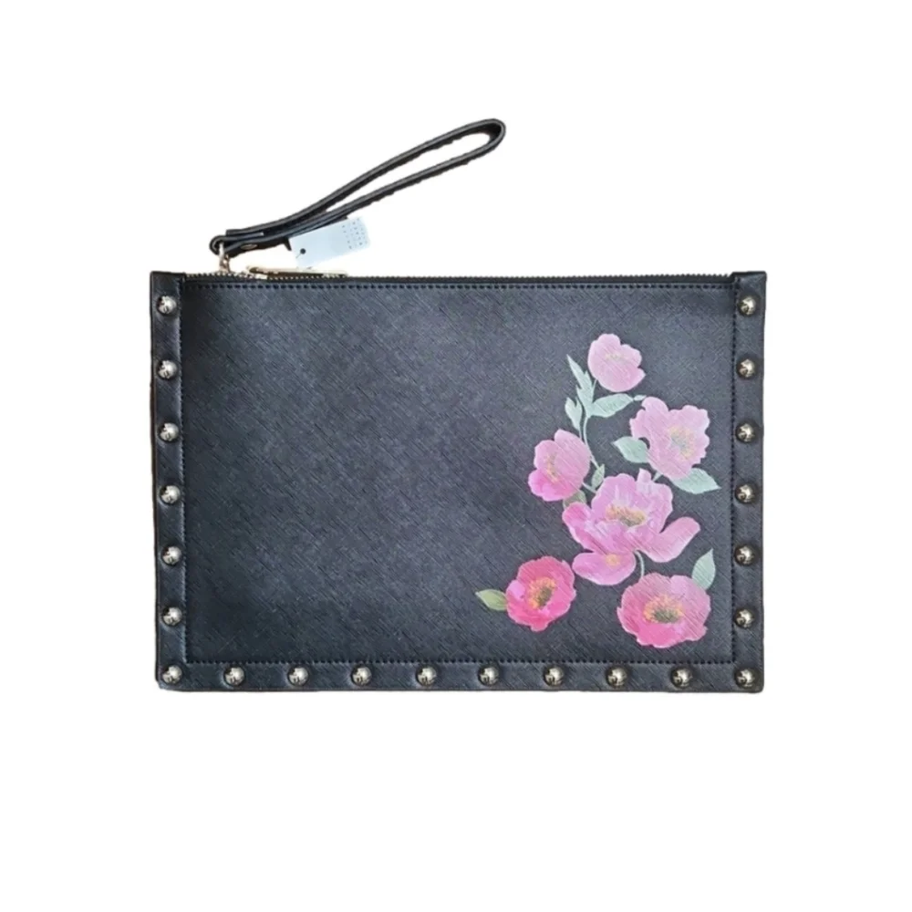 White House Black Market Floral/Studded wristlet